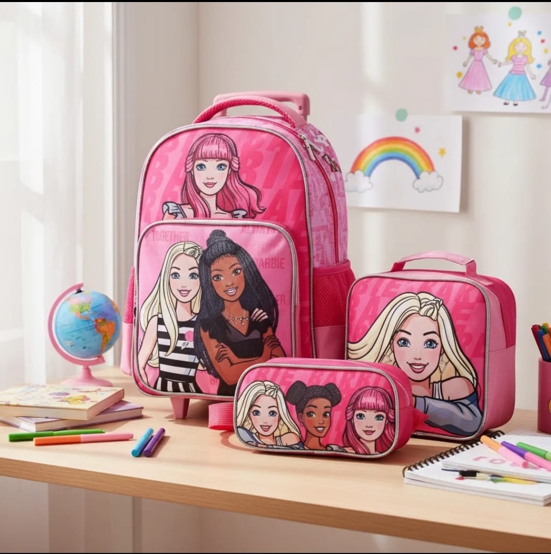 mochila escolar barbie rosa diseño único